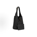 SAINT LAURENT YSL Le 5 A 7 Golden letter clasp single-shoulder bag, large size for women, black